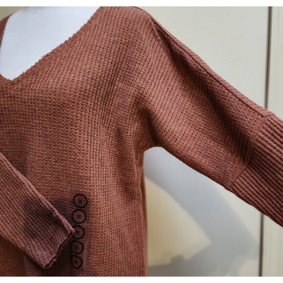 NWT Boho Waffle Knit Sweater Tunic Top Women's M - Picture 7 of 8